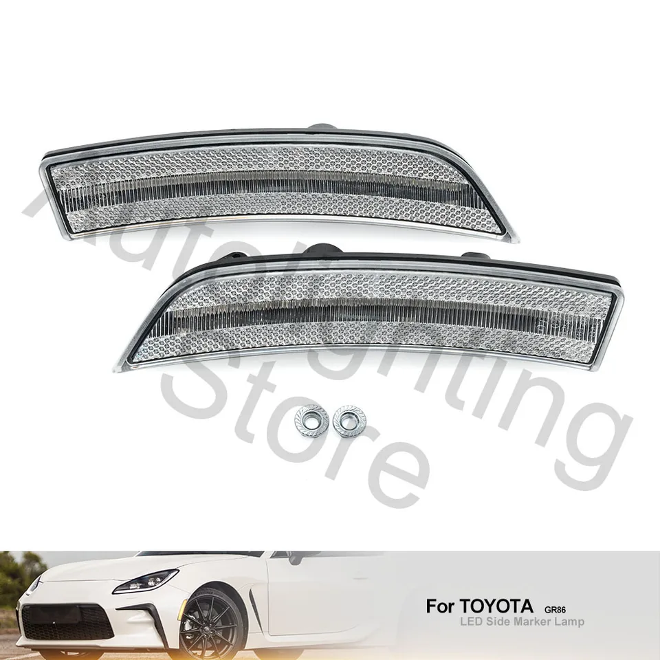 GR86：BRZ用USフロントサイドマーカーセット Toyota gr86 2022 2022 Satif brz用2x LEDサイドマーカーライト