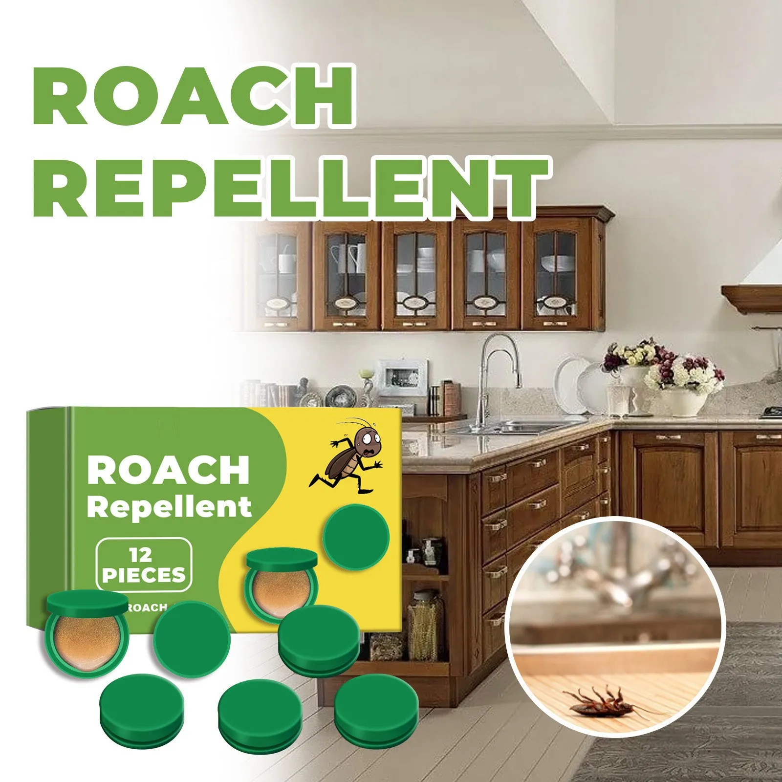 Roach Indoor Infestation, Roach Station For Small & Large Roaches, Cockroach Killing Traps, Strongly Effectively Roach Control