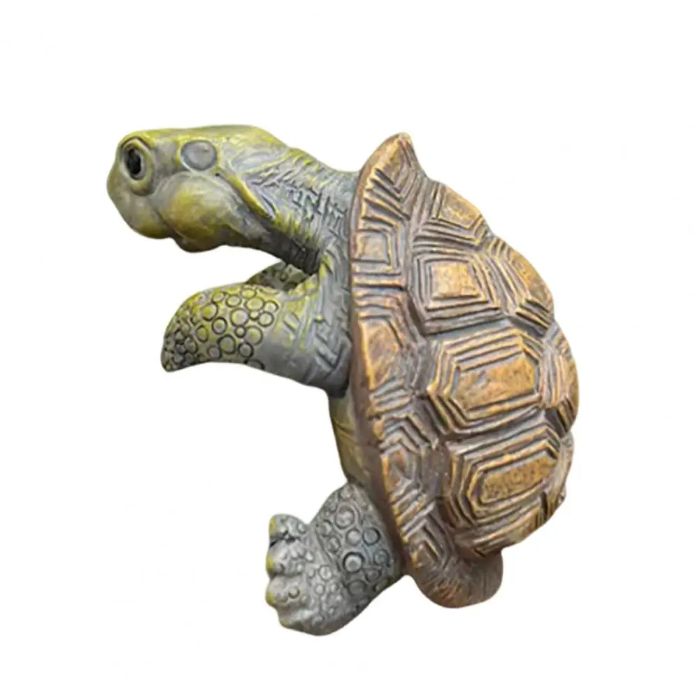 Realistic Miniature Turtle Statue Resin Ornament for Garden Resin Turtle Statue Figurine Cute Tortoise Desk Decor for Succulents