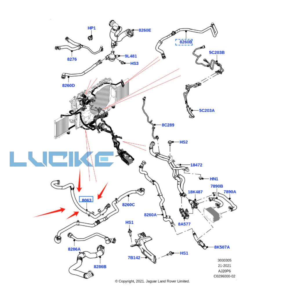 Suitable for Land Rover Discovery 5 13-14 Range Rover Sport Expansion box hose LR123076
