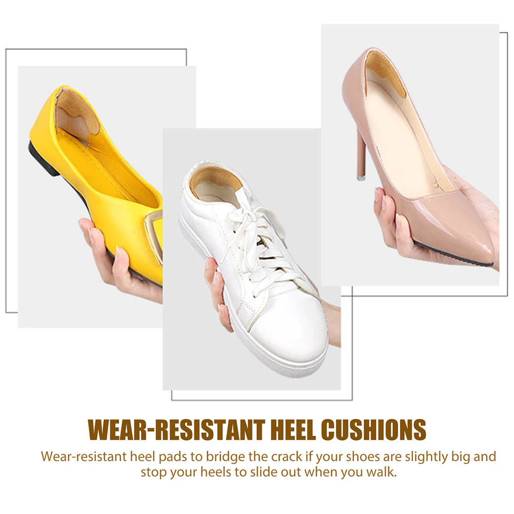

10 Pairs Self Adhesive Heel Stickers Flocking Liners Wear Resistant Cushions Reduce Friction Avoid Blisters Daily Heel Pads Foot