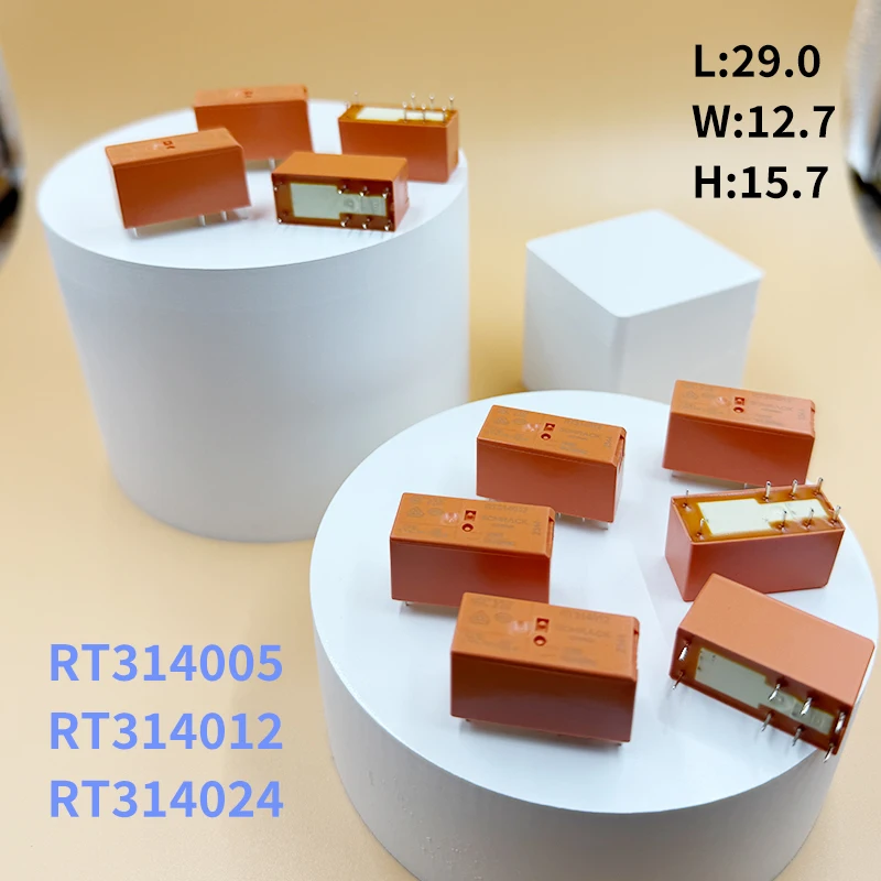 10Pcs New TE Relay RT314005 RT314012 RT314024 16A250VAC 8PIN 5V 12V 24V Power Relay