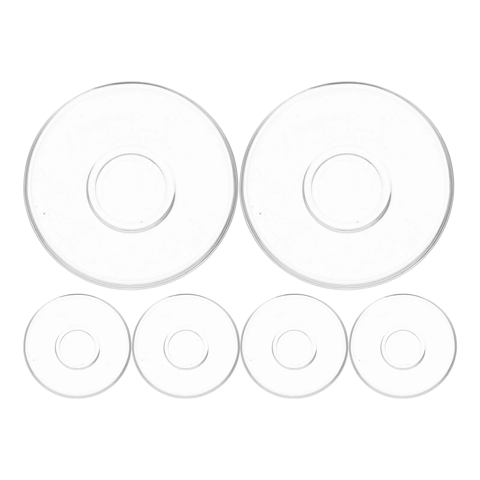 

6Pcs Tea Coasters Glass Saucer Creative Cup Mat for Home Hotel Restaurant Decorative Clear Glass Plates Cup Cushion Coasters