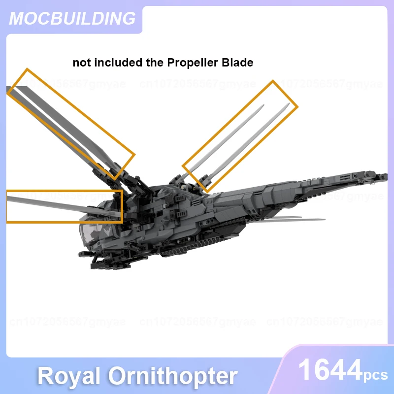 Improved Royal Ornithopter Model MOC Building Blocks DIY Assemble Bricks Creative Collection Display Xmas Toys Gifts 1644PCS