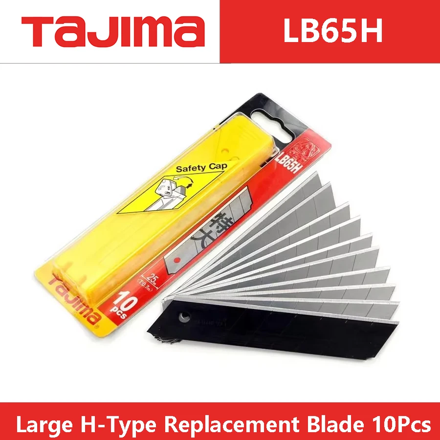 TAJIMA LB65H 25mm Utility Knife Blades 10Pcs Large H-Type Replacement Blade Cutting Tool Accessories 1102-0201