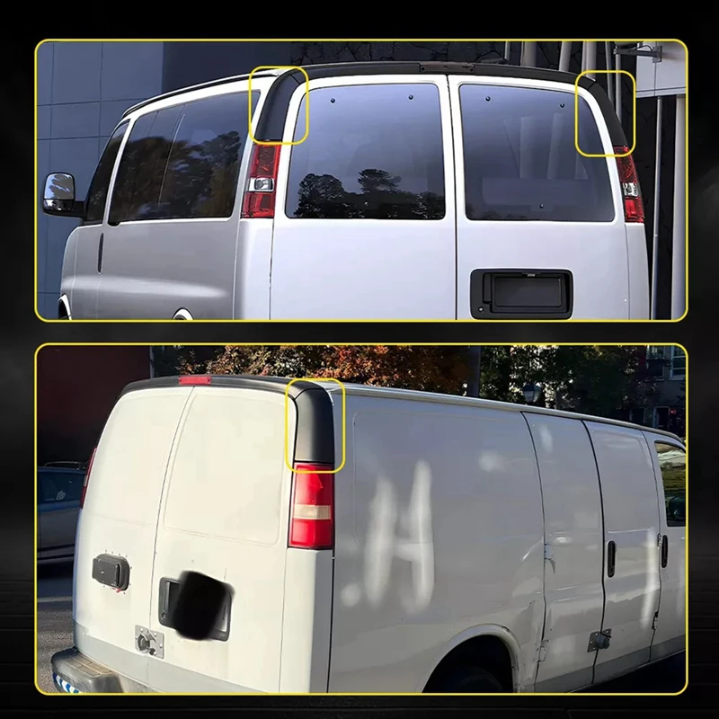 Car Rear Upper Right Left Side Spoiler Corner Trim Panel Fit For Chevy Express GMC Savana 2003-2023 15215525, 15215527