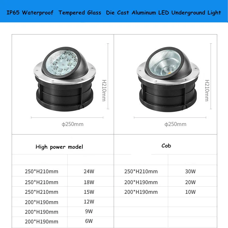 Cob Led Underground Light Lawn Tree Lights Exterior Wall Spotlight Backyard Decor Floor Lamps Adjustable Angle Ip67 Waterproof