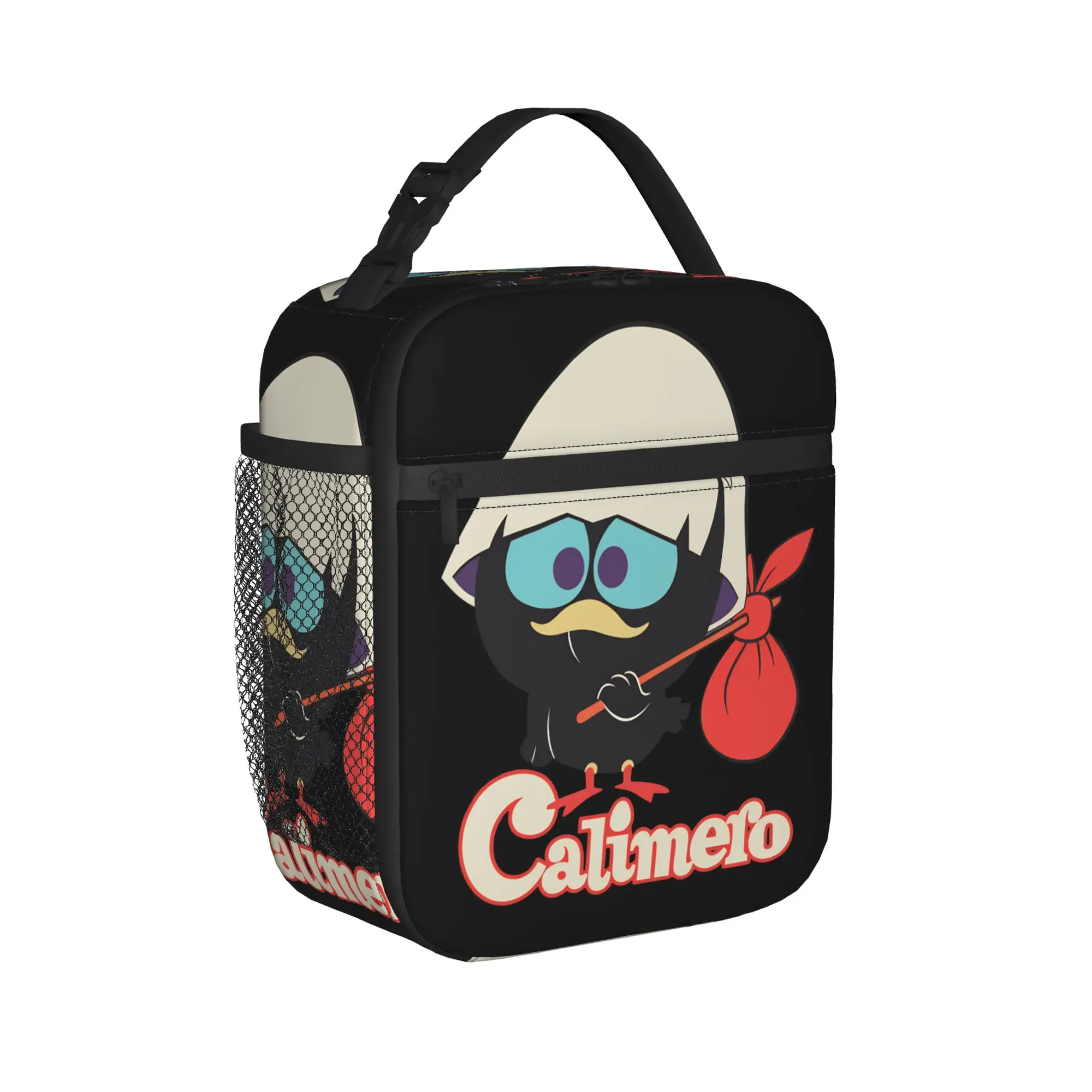 Cartoon Calimero Lunch Bag  Casual Lunch Box For Girls Travel Portable Insulated Cooler Bag Oxford Graphic Thermal Lunch Bags