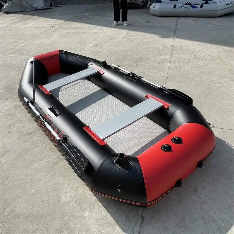 PVC Inflatable Fishing Boat for  3 Person, Rowing Kayak, 2.3m Canoe, Dinghy, Hovercraft, Air Deck Bottom