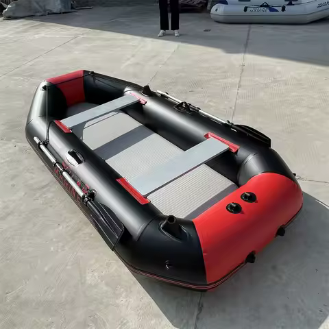 PVC Inflatable Fishing Boat for 3 Person, Rowing Kayak, 2.3m Canoe, Dinghy, Hovercraft, Air Deck Bottom