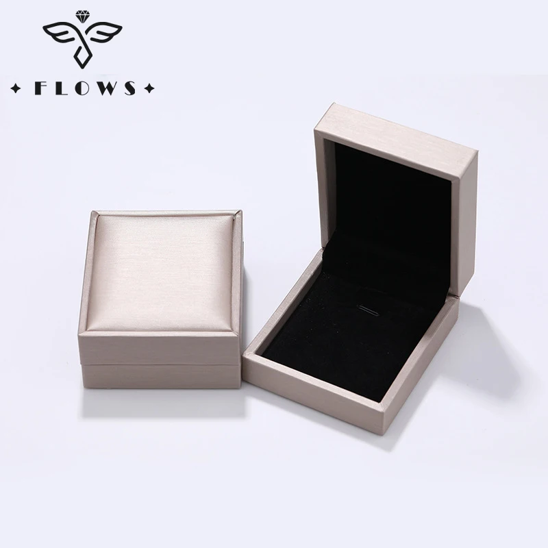 Caja de joyería personalizada FLOWS, anillo delicado, collar, cinta de lazo, caja de regalo para joyería, regalos de aniversario de Navidad para la familia