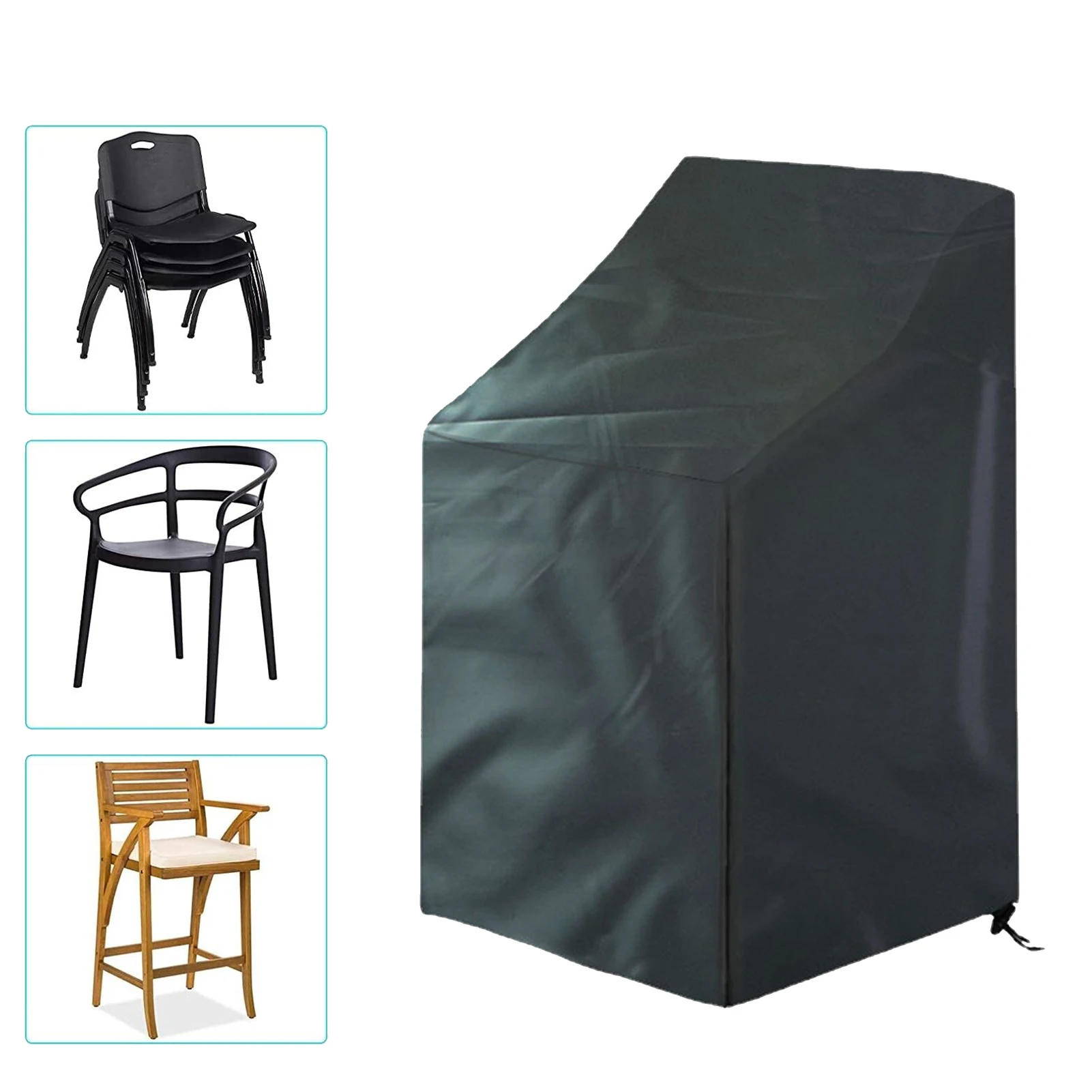 waterproof Chair Covers Patio Ottoman Seat Cover black 210D Oxford cloth Large Covers for Outdoor Patio Chairs Deep Seat