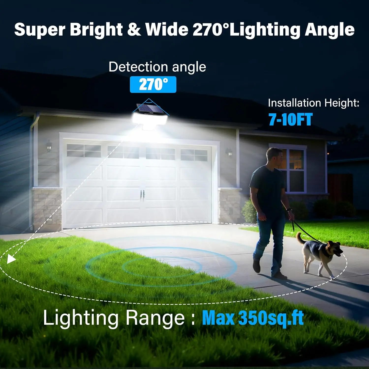 Solar Lights Outdoor 448 LED Flood Light IP65 Waterproof Solar Street Lights with Motion Sensor and Remote Control for Garden