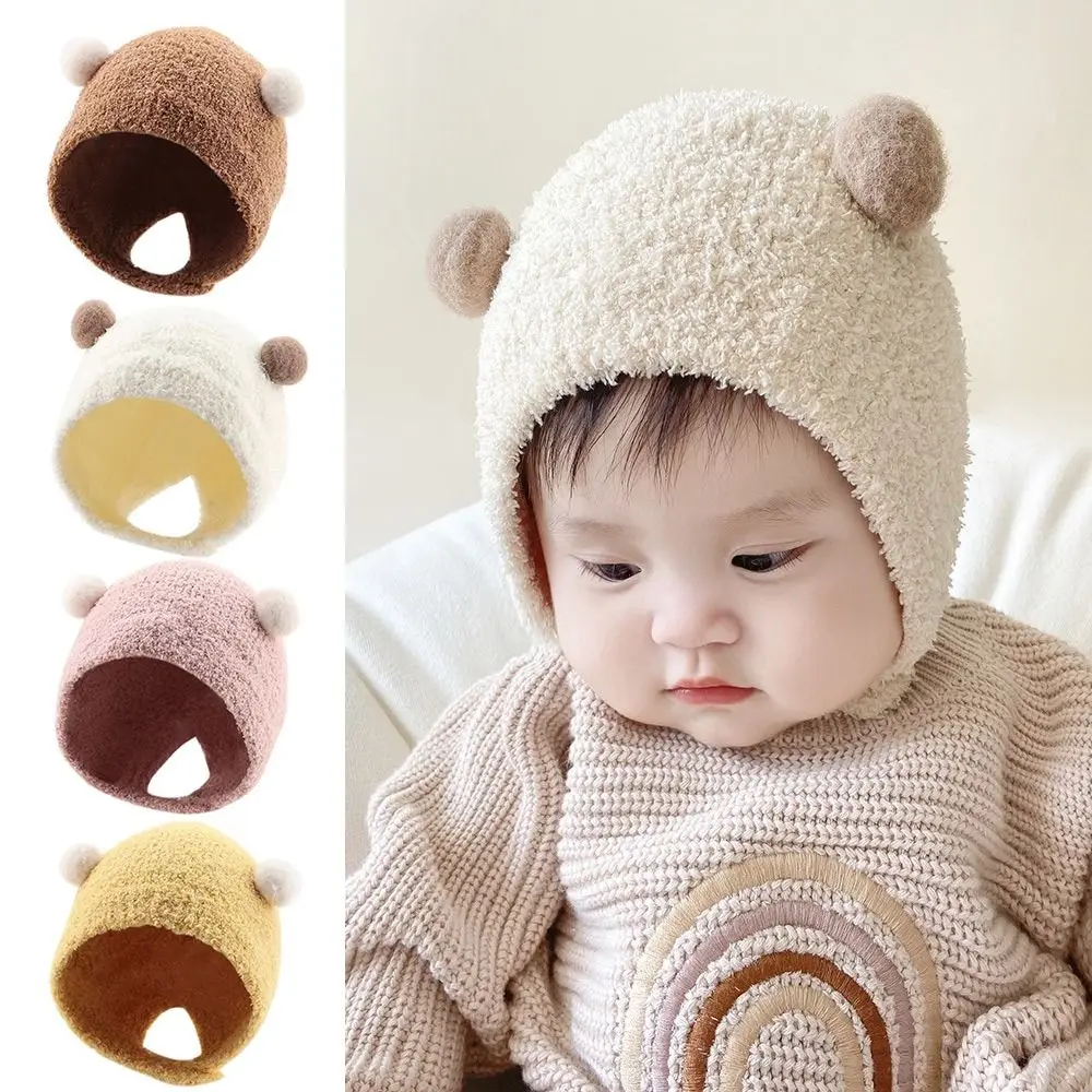 

Hat Warm Autumn Winter Hats Cute Soft Warmer Bonnet Skullies Cap Thickened Newborn Cap Baby Children Kids