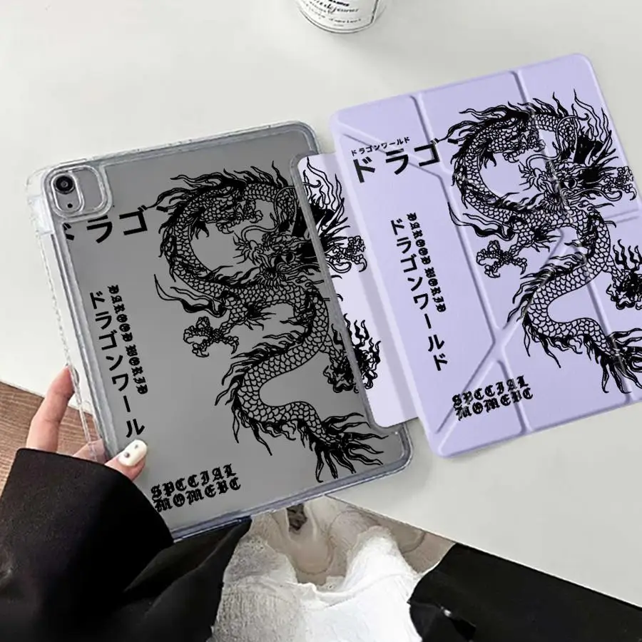 

Cool Dragon Pattern Y-Fold Holder Cover Tablet Case For iPad Pro 2025 Mini 6 7 Air 4 5 M3 M2 1 2 M4 11inch Pro 11th 10th 9th 8th