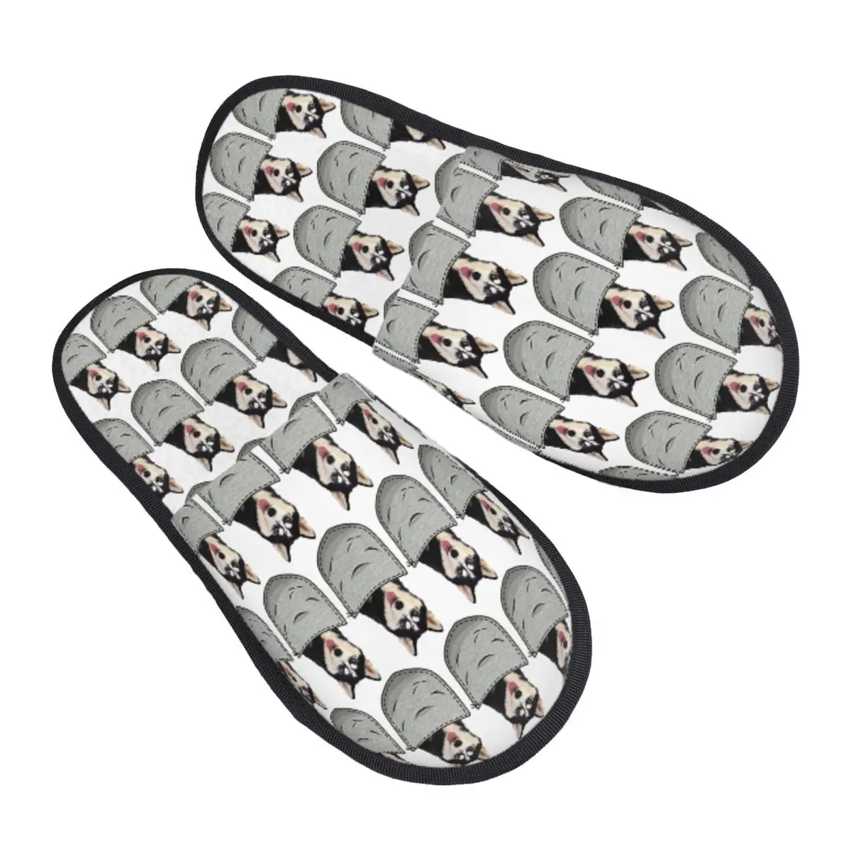 Custom Pocket Siberian Husky Slippers Memory Foam Warm Soft Women House Slipper Indoor Fluffy Shoes
