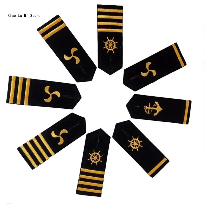 Professional Epaulets Captain Uniform Epaulet Embroidery Shoulder Bars XXFD