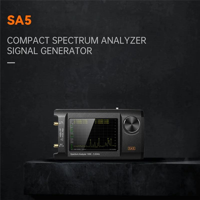 

ABGH-Newest 4Inch IPS LCD SA5 Spectrum Analyzer Spectrum Anslyzer 100K-5.3Ghz Signal Generator Built-In 5000Mah Battery