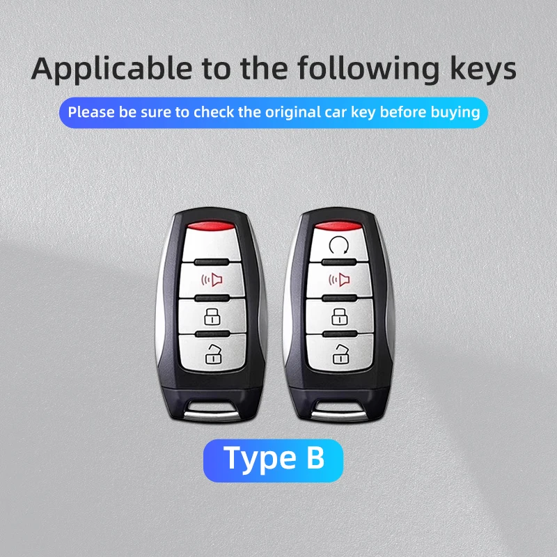 Car Alloy Smart Key Shell Key Bag Cover Fob Case For GWM Cannon Florid Poer Wingle 3 5 6 7 P500 C30 C50 M4 Key Ring Holder