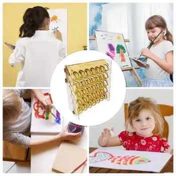 35格顏料瓶架 木製顏料收納架 多層木製整理架 易於組裝,適用於微型模型顏料套裝 8 最佳銷售 油漆架 - №7