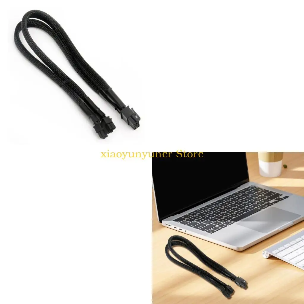 P9JB 8Pin to Two 6Pin PCIExpress Graphics Card Cable for Braideds Texture and Modern Aesthetic