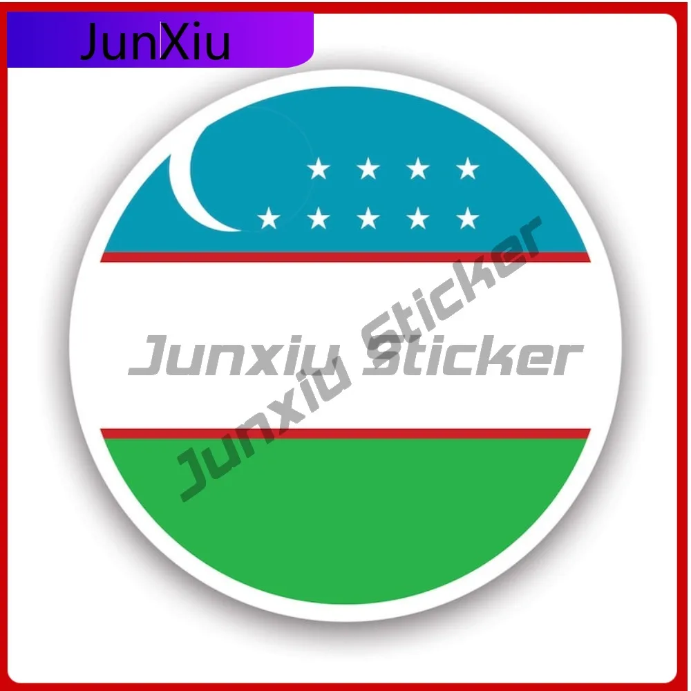 

Round Uzbek Flag Sticker Waterproof Outdoor Funny Car Waterproof Vinyl Decal For Letter Boxe Protection Sticker Fun Protection