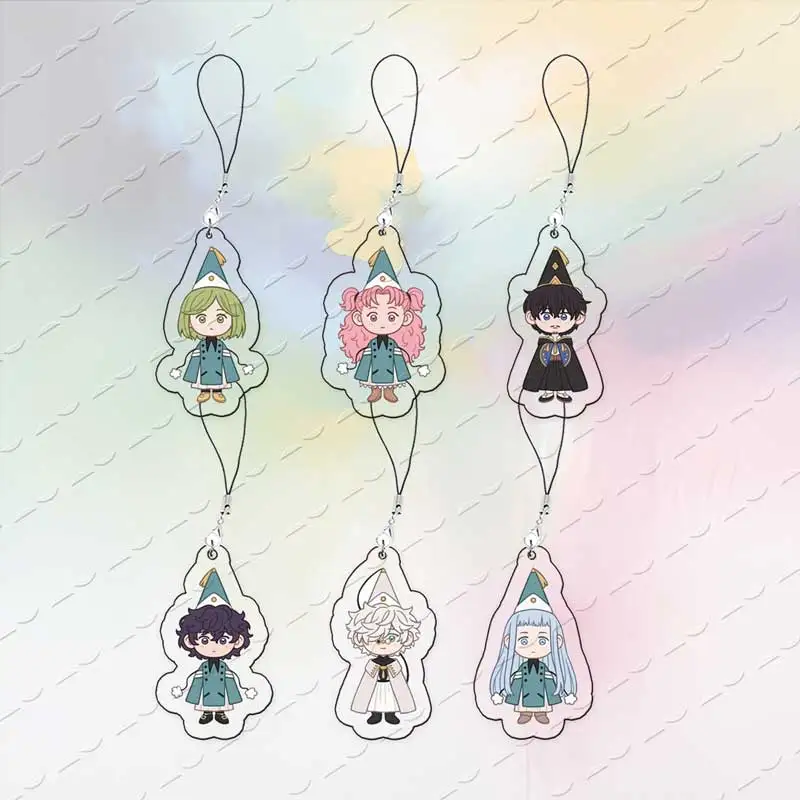 Cartoon Chibi Witch Hat Atelier Acrylic Mobile Phone Charms Coco Qifrey Agott Figure Small Pendant Phone Chain Fans Gift