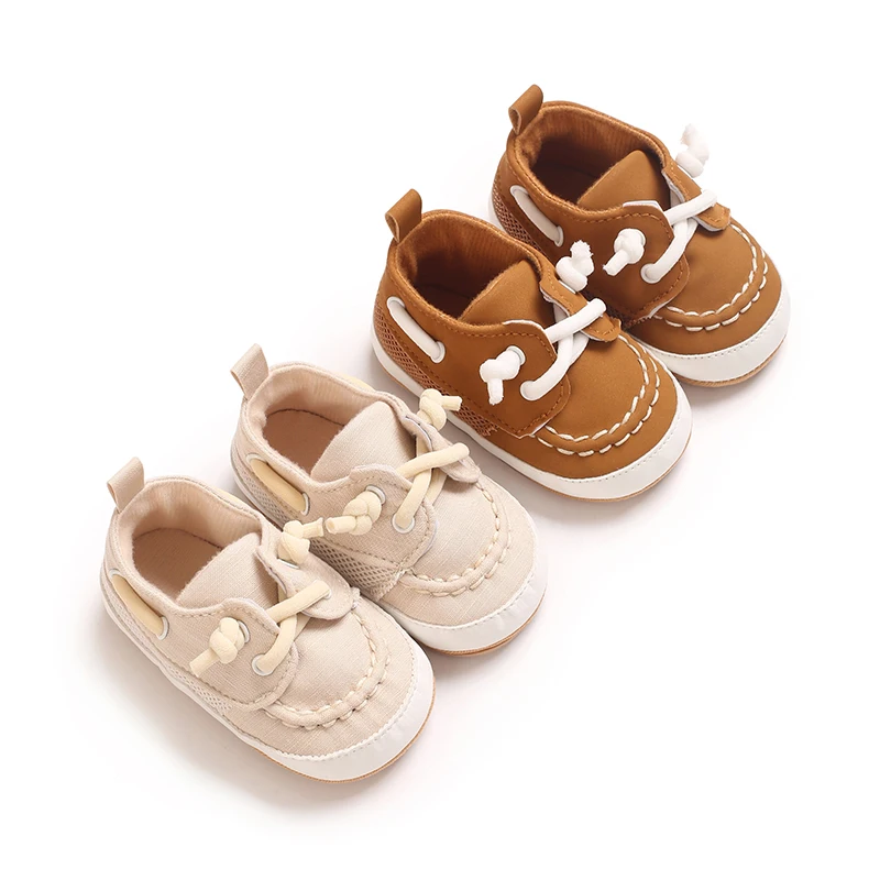 

Baby flat shoes breathable 0-1 year old children's soft sole non slip walking shoes flat sports style flat shoes