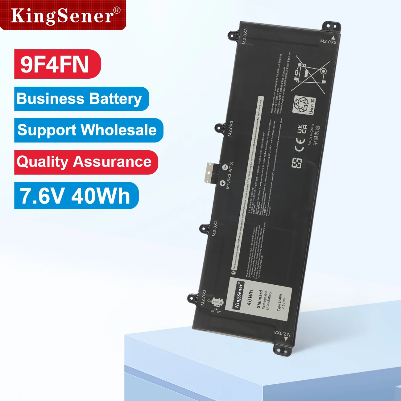 

KingSener 9F4FN Laptop Battery For DELL Latitude 7320 2-in-1 For DELL Inspiron 14 3420 Series 2VKW9 2ICP4/79/112 7.6V 40WH
