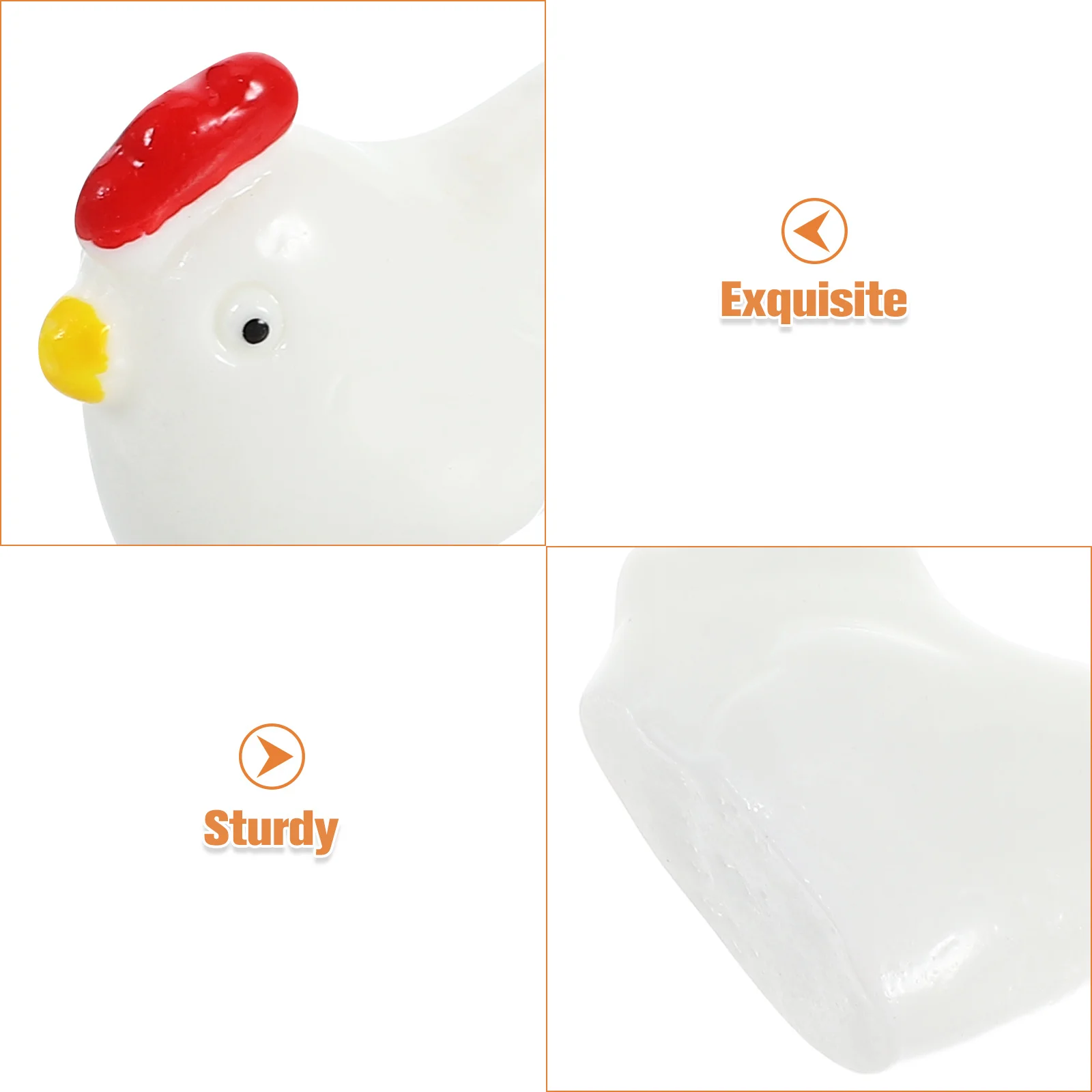 10 قطعة الدجاج الراتنج الصغيرة لطيف تماثيل صغيرة على شكل حيوانات Diy بها بنفسك المشهد الصغير ديكور حديقة زخرفة المنزل مكتب مقهى الديكور