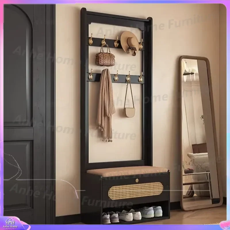 Nordic Shoe Cabinet with Seat Entrance Hall Storage Bench Vertical Luxury Display Rack Modern Furniture Zapatero Organizer