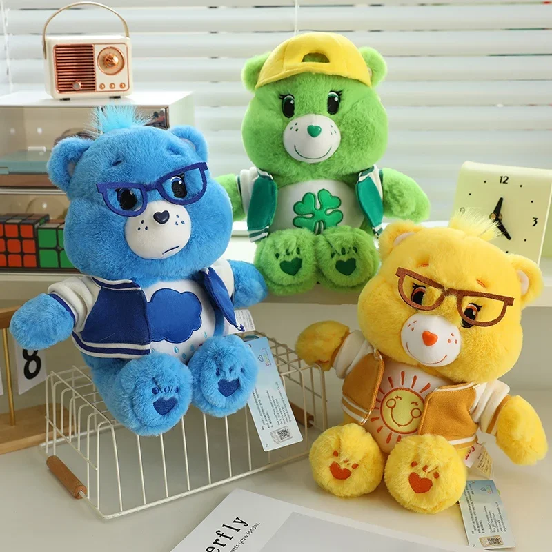 

Original Care Bear Plush Toys Campus Style Bear Stuffed Doll Rainbow Bears Kawaii Room Decor Soft Plushies Birthday Gift For Kid