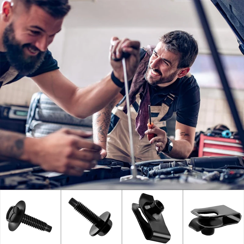Car Body Bolts U Type Nut Clips M6 Automobile Bumper Fender Rivet Engine Cover Undertray Splash Shield Guard Liner Screws Clips
