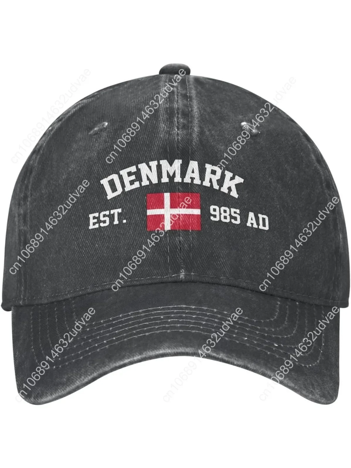 Denmark Flag Baseball Cap Denim Vintage Cotton Unisex Patriotic Hat