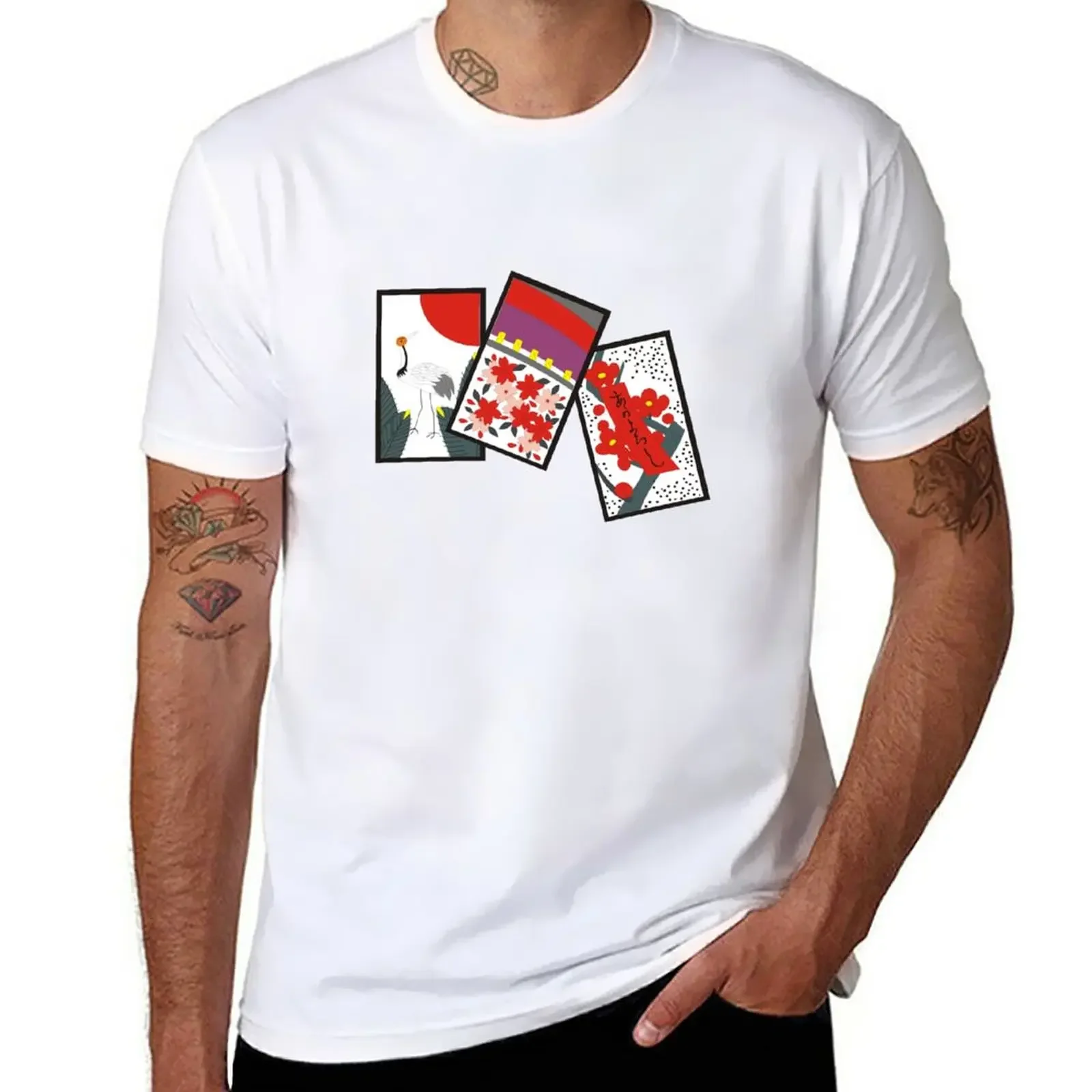 

New Japanese Hanafuda T-Shirt vintage graphic tee cute tops sweat anime stuff t shirts for men graphic