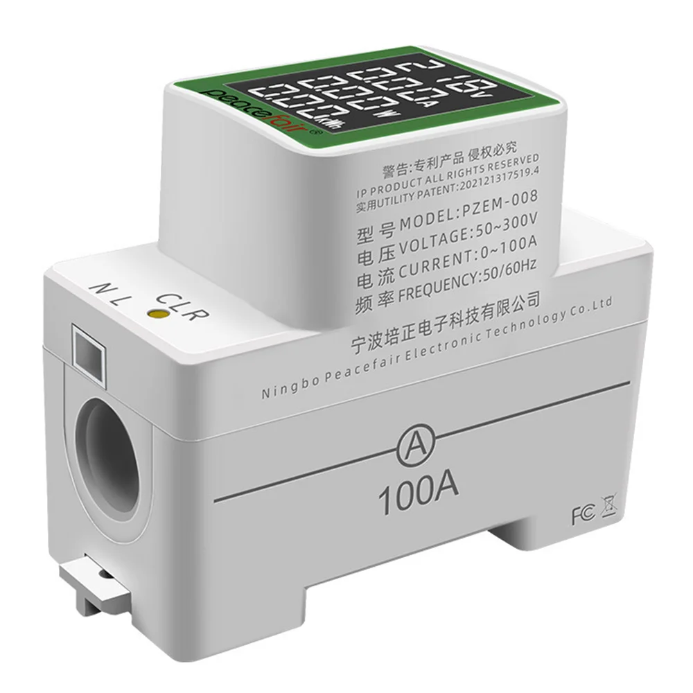 L74A  Din Rail Power Energy Meter Electronic Kwh Meter Wattmeter Multi Digital Ammeter Voltmeter AC 50-300V 100A