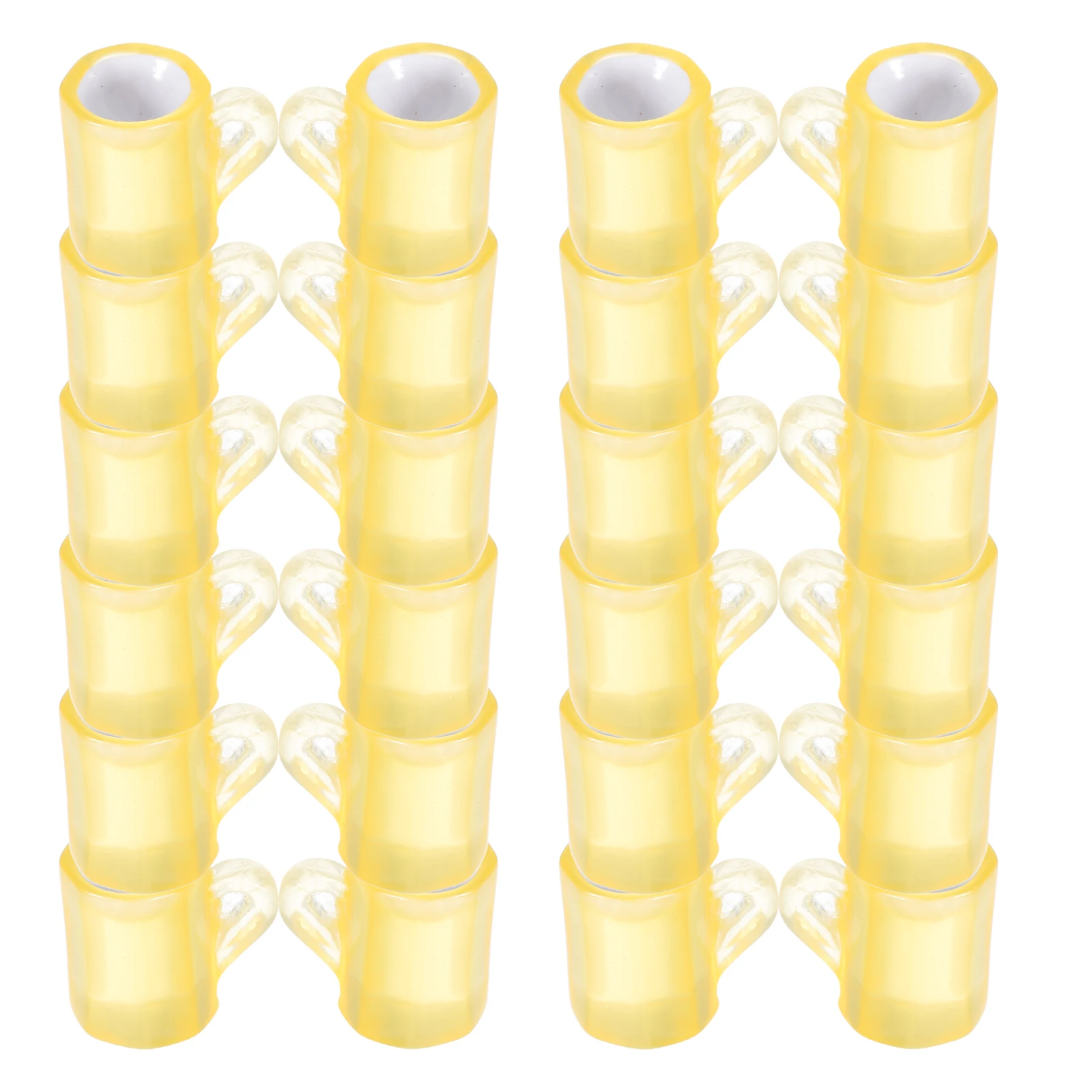 

20pcs Mini Beer Mug Dollhouse Accessories Yellow Earrings Compact Creative Props Resin Material Versatile Use Kitchen Sets