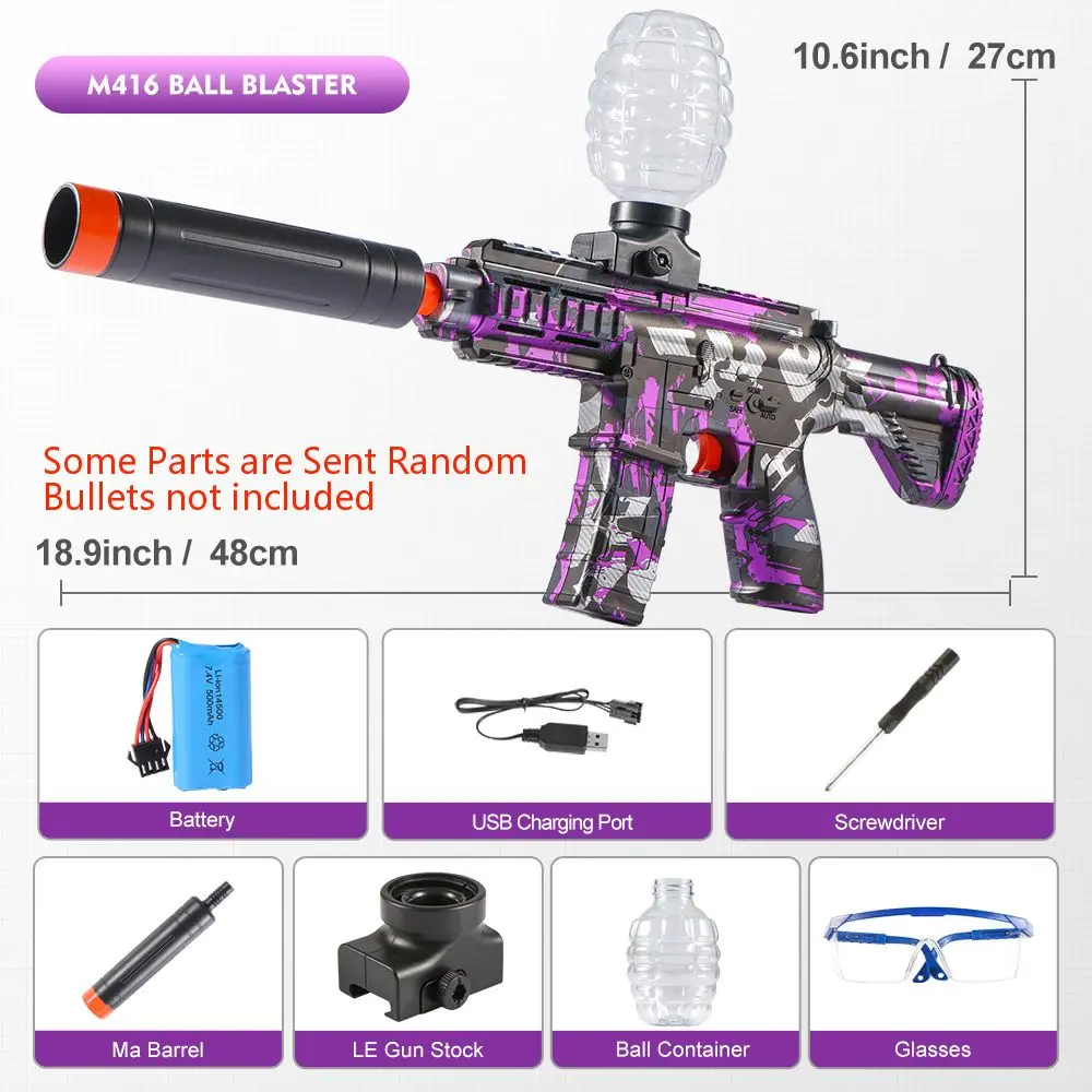 M416 ของเล่นปืน Blaster ไฟฟ้า, ของเล่นกลางแจ้งอัตโนมัติแบบชาร์จไฟได้สําหรับกิจกรรมครอบครัวทีม, ของขวัญที่สมบูรณ์แบบ (ไม่รวมกระสุน)