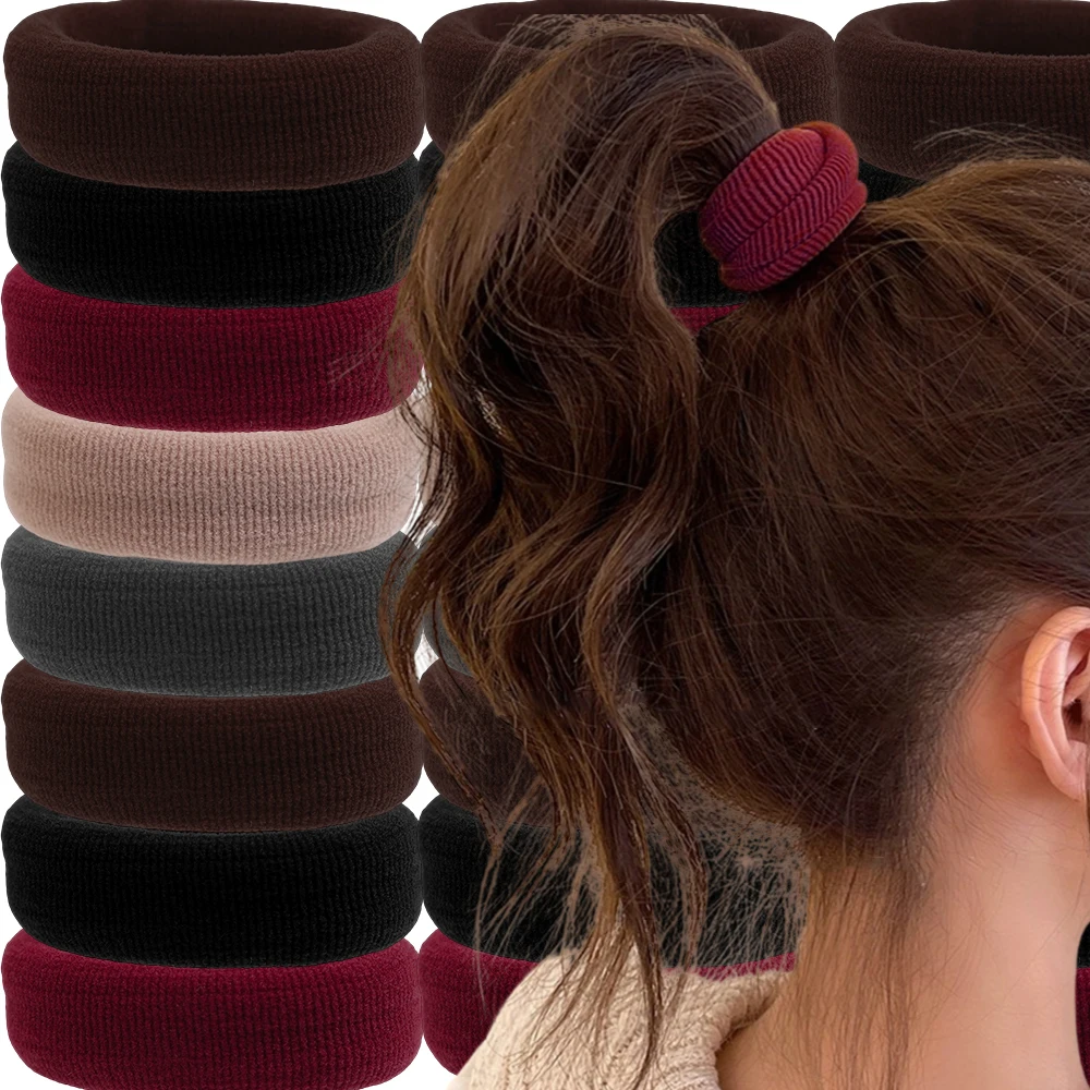 Korean High Elasticity Seamless Soft Hair Ties Thickened Sturdy Firm Hair Scrunchies Simple Solid Rubber Versatile Hair Ropes