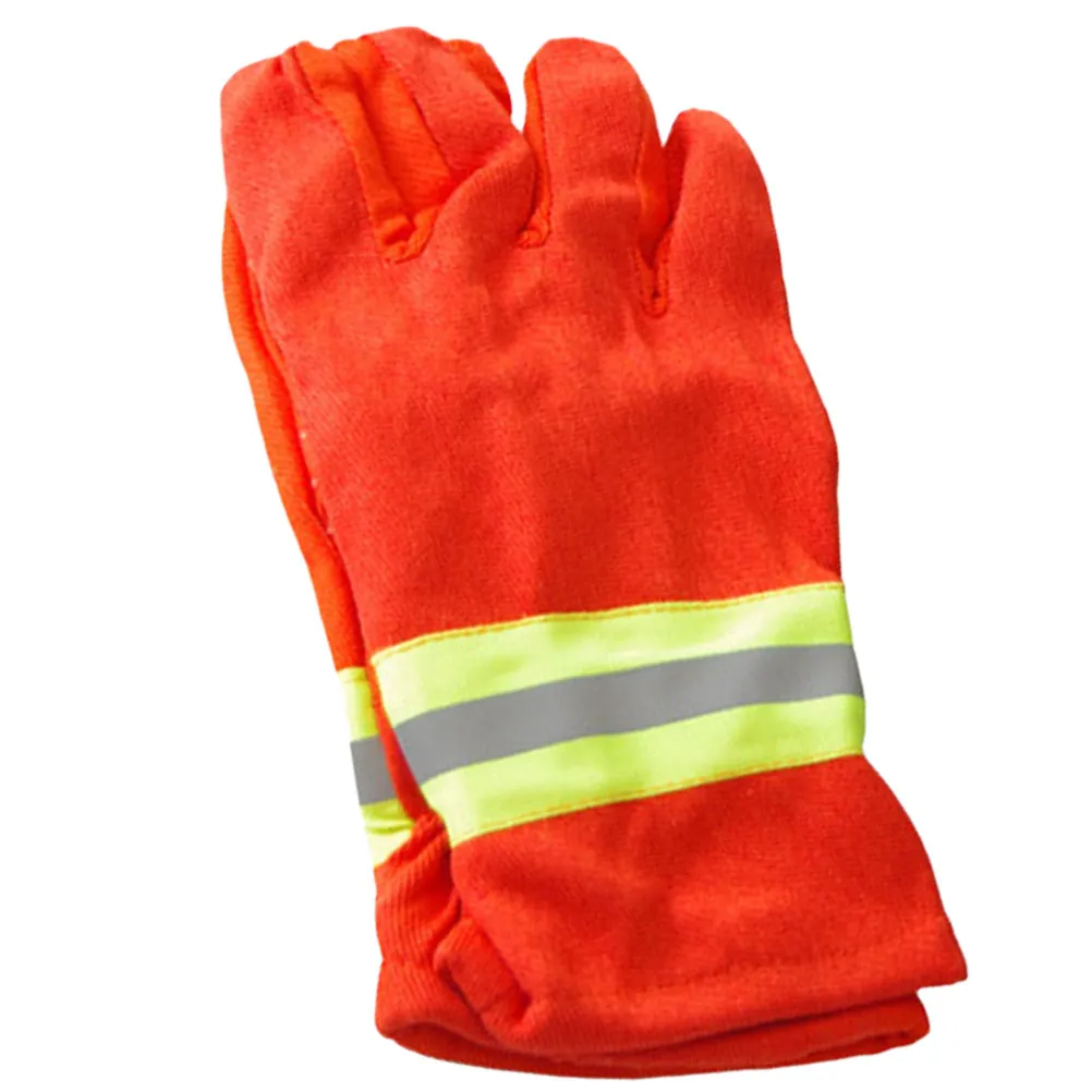 

1Pair Temperature Resistant Rescue Gloves Thickened Cotton Yarn Heat Resistant Fireproof Anti-Scalding Non-Slip Outdoor Working