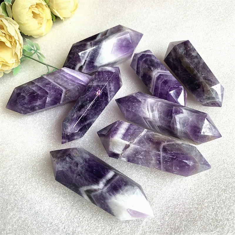 Natural Healing Crystal Stone Tower, Dream amethyst, Double Point, for Sale