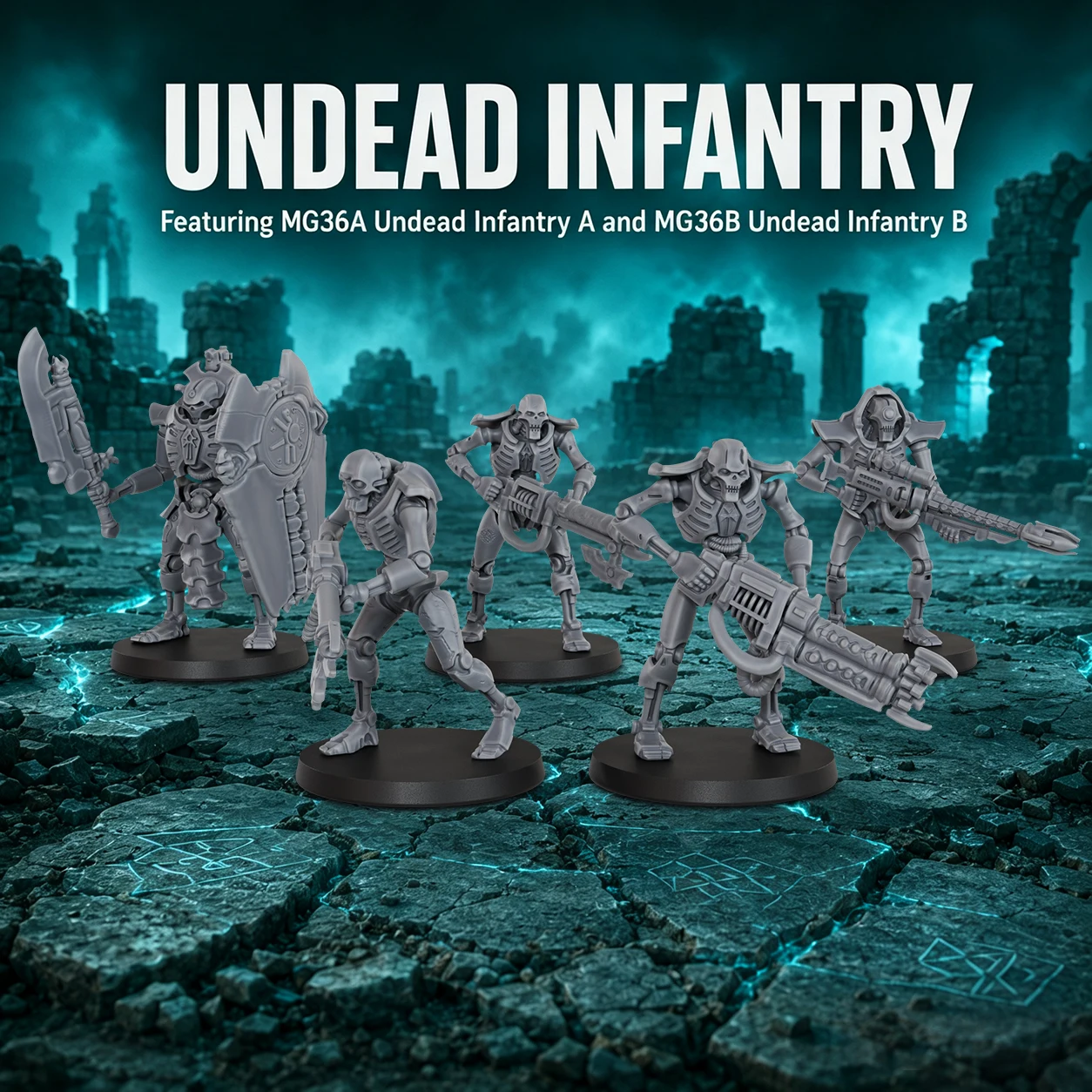 Industrial Droid Miniatures, 28mm 1:56 Scale, Sci-Fi Robot Figures with Bases for TTRPG Games, Factory Dioramas and Display