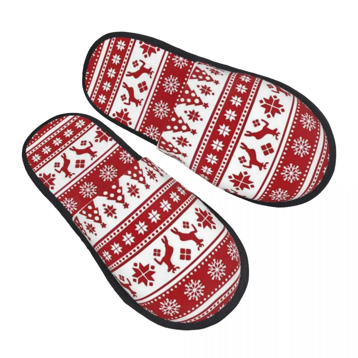 Christmas Santa Claus Xmas Home Cotton Slippers Living Room Soft Household Fur Slides Slippers Non Slip