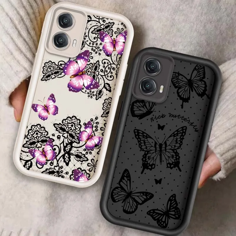 

Artistic Butterfly Design Phone Case For Motorola G85 Edge 50 G24 G35 E14 G04 G34 G Stylus G54 G13 G32 G14 5G Eye Ladder