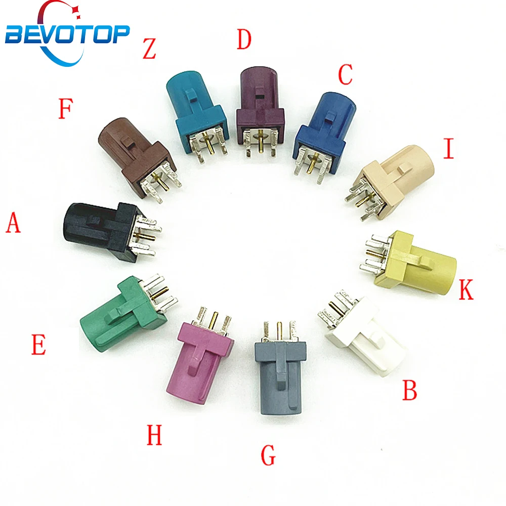 2Pcs/Lot Fakra Male Plug A/B/C/D/E/F/G/H/I/K/Z RF Coaxial Soldering Wire Connectors to PCB BEVOTOP