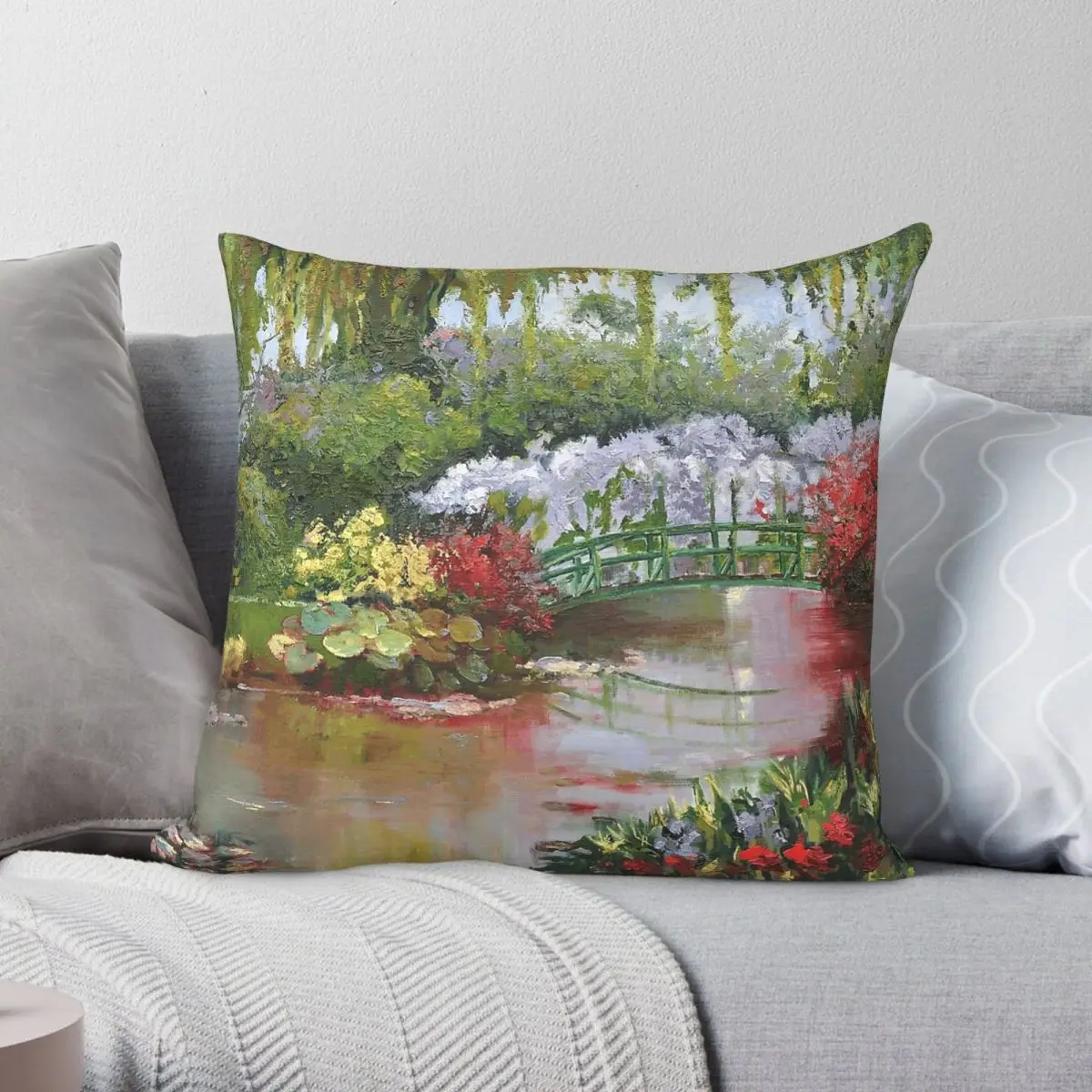 Fondazione Claude Monet Pillowcase Polyester Linen Velvet Printed Zip Decor Throw Pillow Case Car Cushion Cover