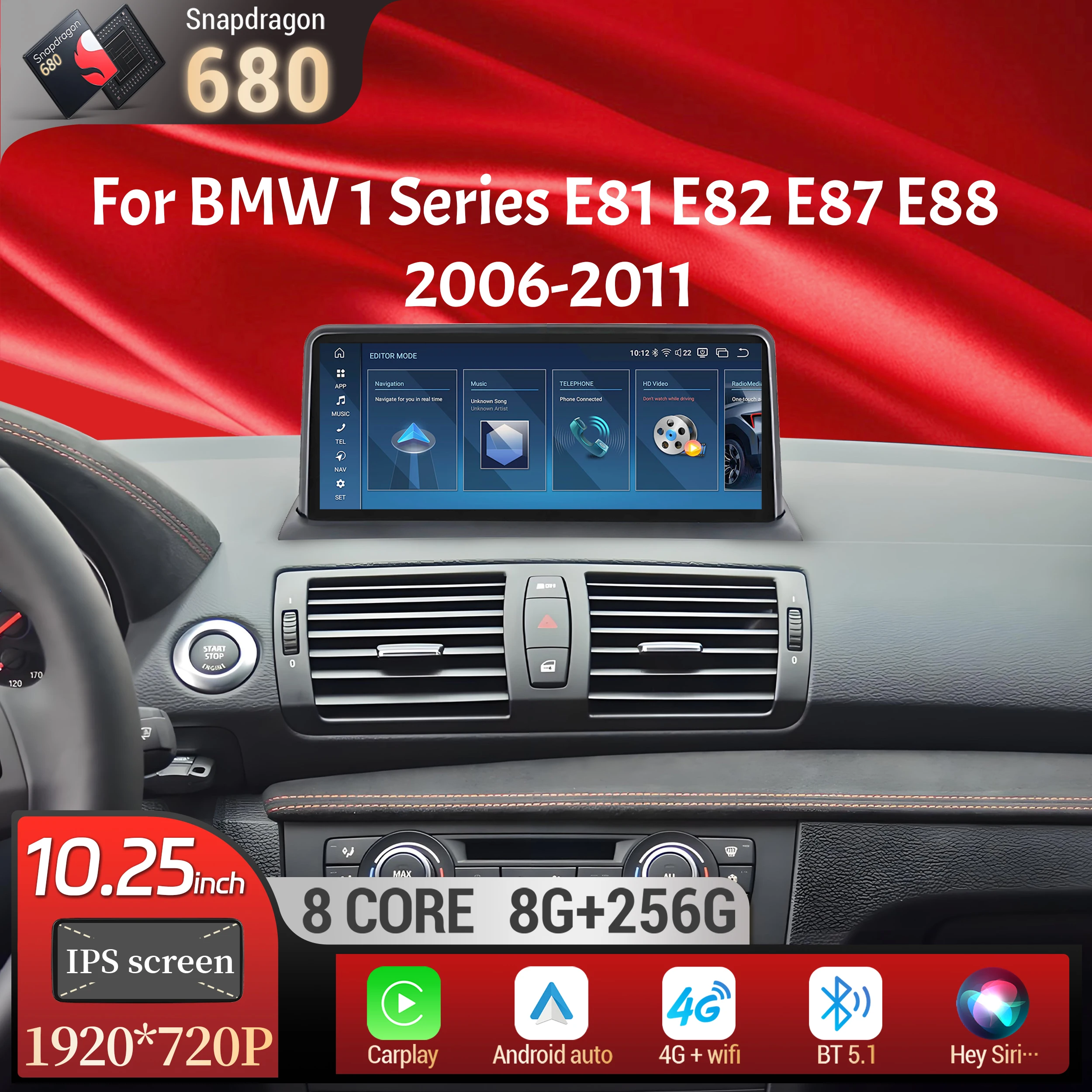 10.25-inch Android 13 Car Multimedia Player for BMW E81, E82, E87, E88 (2006-2011: A Comprehensive Review