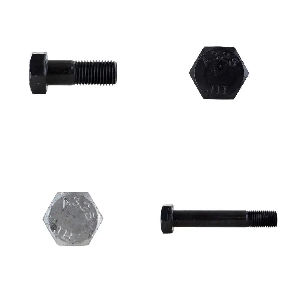 مسامير هيكلية سداسية ثقيلة 10 عبوات، طول 1-1/4، قطر 7/8، لمسة نهائية عادية، نوع A325 1، مناسبة للتطبيقات شديدة التحمل