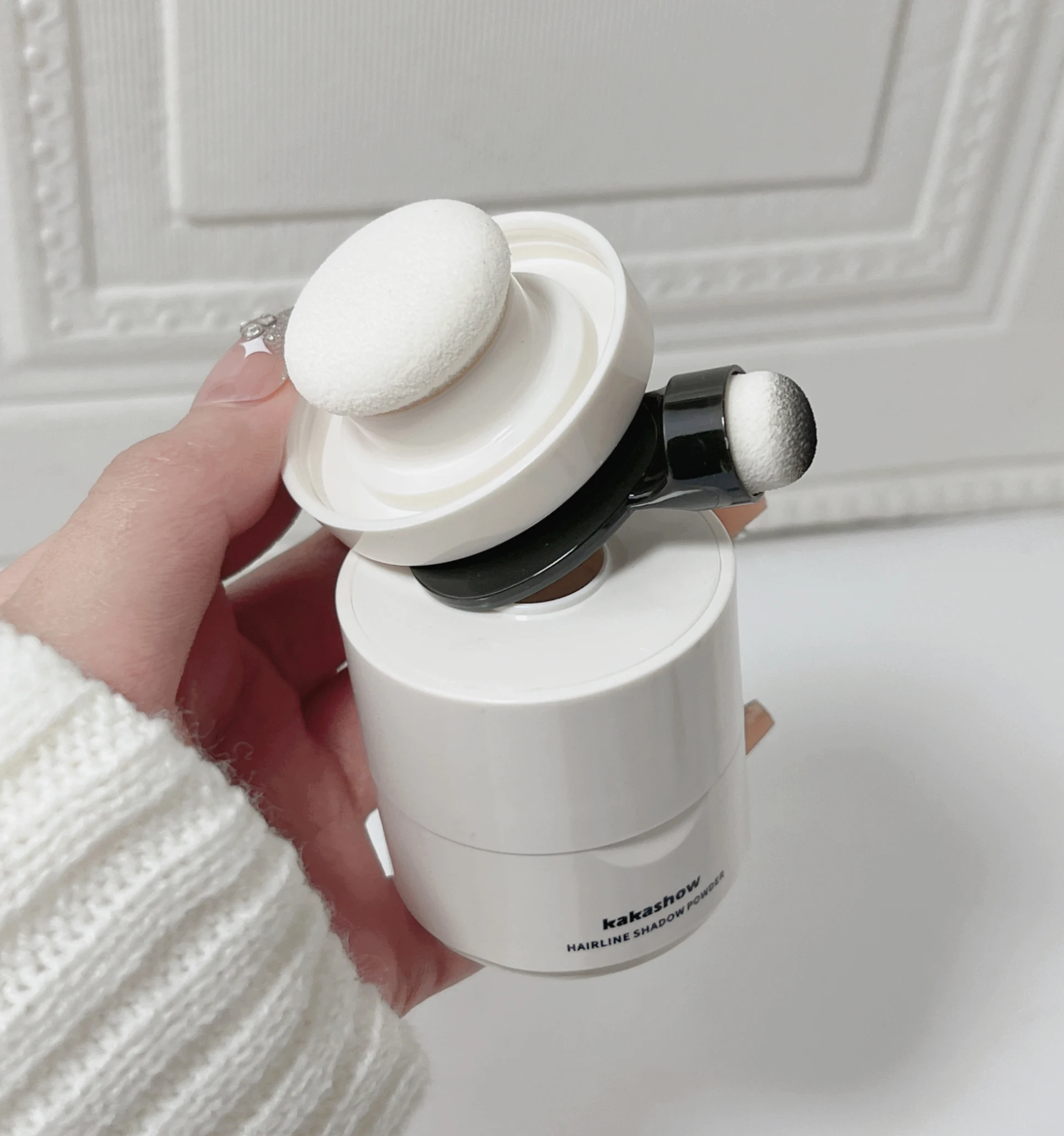 Puder do konturowania włosów Kakashhow nie blaknie, konturowanie twarzy nie pozostawia zbrylonych plam, puder do linii włosów.