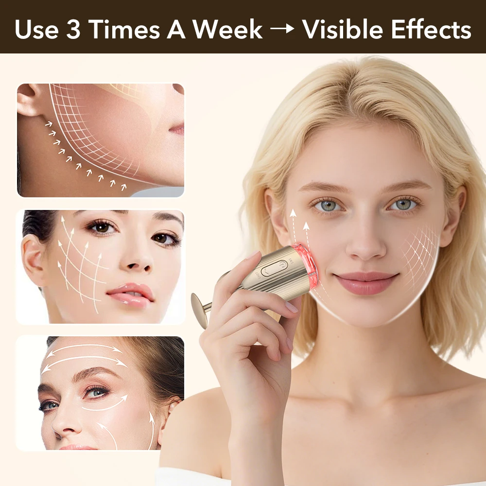 Ems massageador facial terapia de luz led sonic íon vibração pele aperto face lifting anti rugas dispositivo beleza ferramenta cuidados com a pele